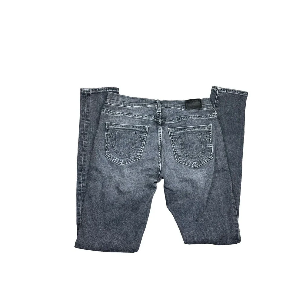 True Religion‎ Womens HALLE Skinny Jeans Size 26 Black Mid Rise